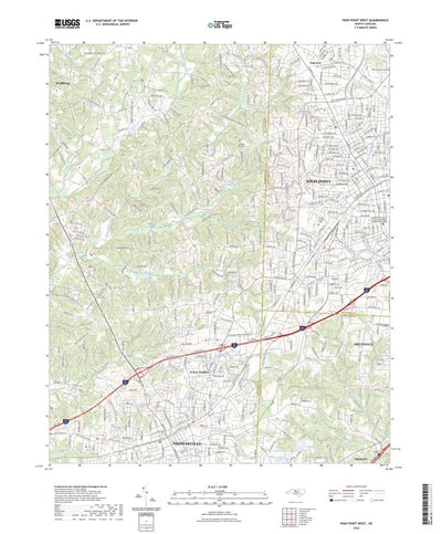 United States Geological Survey High Point West, NC (2022, 24000-Scale) digital map