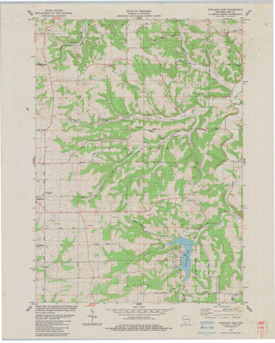 United States Geological Survey Highland East, WI (1983, 24000-Scale) digital map