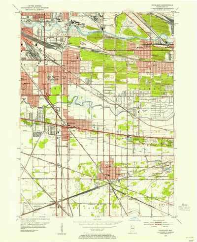 United States Geological Survey Highland, IN (1953, 24000-Scale) digital map