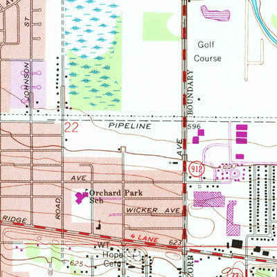 United States Geological Survey Highland, IN (1968, 24000-Scale) digital map