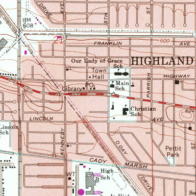 United States Geological Survey Highland, IN (1968, 24000-Scale) digital map