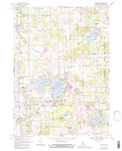 United States Geological Survey Highland, MI (1968, 24000-Scale) digital map