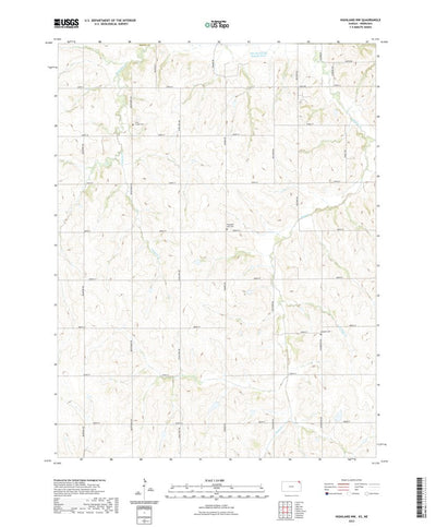 United States Geological Survey Highland NW, KS (2022, 24000-Scale) digital map