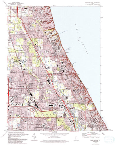United States Geological Survey Highland Park, IL (1993, 24000-Scale) digital map
