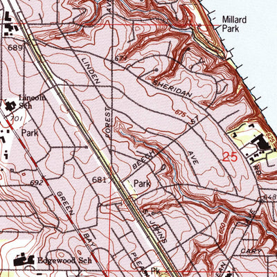 United States Geological Survey Highland Park, IL (1993, 24000-Scale) digital map