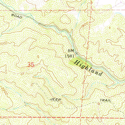 United States Geological Survey Highland Springs, CA (1959, 24000-Scale) digital map