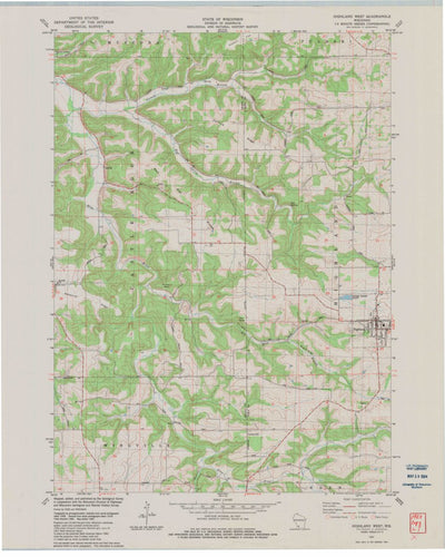 United States Geological Survey Highland West, WI (1983, 24000-Scale) digital map