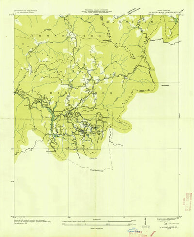 United States Geological Survey Highlands, NC-GA (1935, 24000-Scale) digital map