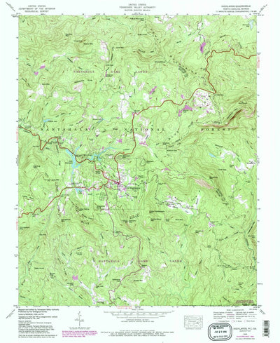 United States Geological Survey Highlands, NC-GA (1946, 24000-Scale) digital map