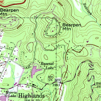 United States Geological Survey Highlands, NC-GA (1946, 24000-Scale) digital map