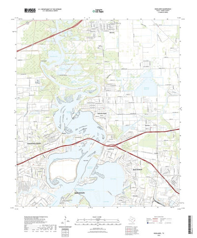 United States Geological Survey Highlands, TX (2022, 24000-Scale) digital map