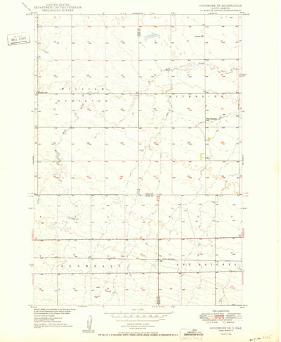 United States Geological Survey Highmore SE, SD (1950, 24000-Scale) digital map