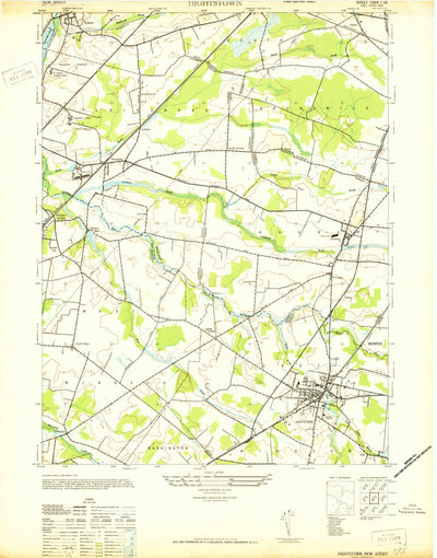 United States Geological Survey Hightstown, NJ (1942, 24000-Scale) digital map