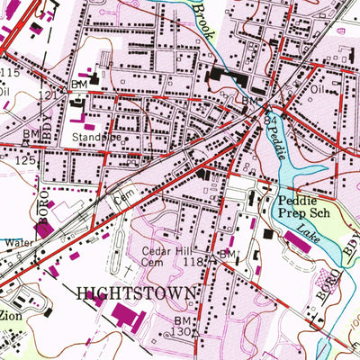 United States Geological Survey Hightstown, NJ (1954, 24000-Scale) digital map