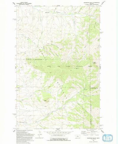United States Geological Survey Highwood Baldy, MT (1979, 24000-Scale) digital map