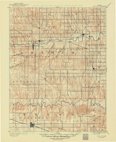 United States Geological Survey Hill City, KS (1893, 125000-Scale) digital map