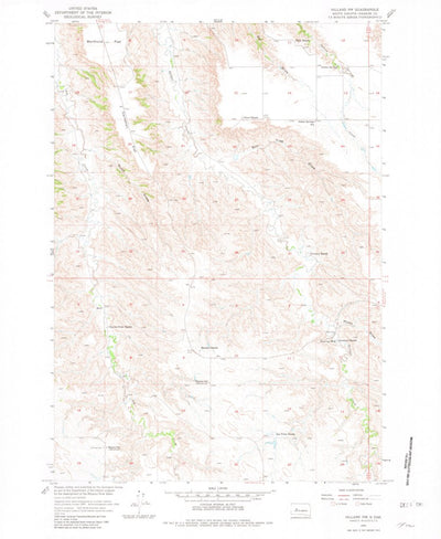 United States Geological Survey Hilland NW, SD (1955, 24000-Scale) digital map