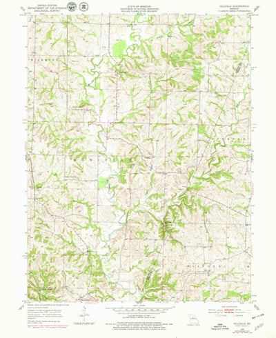 United States Geological Survey Hilldale, MO (1952, 24000-Scale) digital map