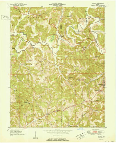 United States Geological Survey Hillham, IN (1951, 24000-Scale) digital map