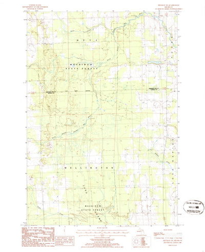 United States Geological Survey Hillman NE, MI (1986, 24000-Scale) digital map