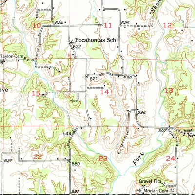 United States Geological Survey Hillsboro, IL (1947, 62500-Scale) digital map