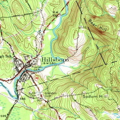 United States Geological Survey Hillsboro, NH (1957, 62500-Scale) digital map
