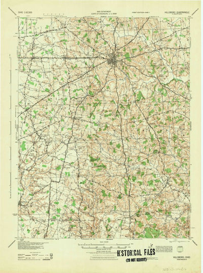 United States Geological Survey Hillsboro, OH (1944, 62500-Scale) digital map
