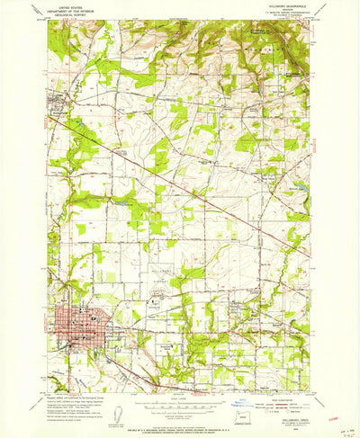 United States Geological Survey Hillsboro, OR (1954, 24000-Scale) digital map