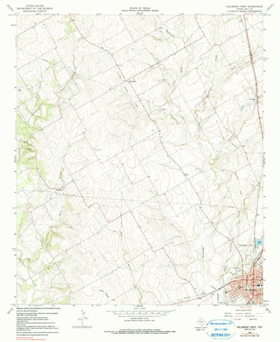United States Geological Survey Hillsboro West, TX (1966, 24000-Scale) digital map