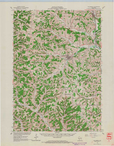 United States Geological Survey Hillsboro, WI (1966, 62500-Scale) digital map