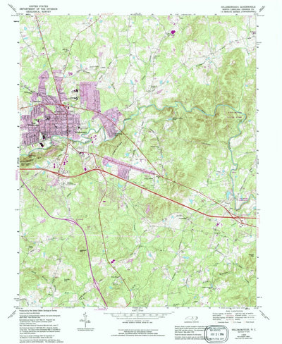 United States Geological Survey Hillsborough, NC (1968, 24000-Scale) digital map