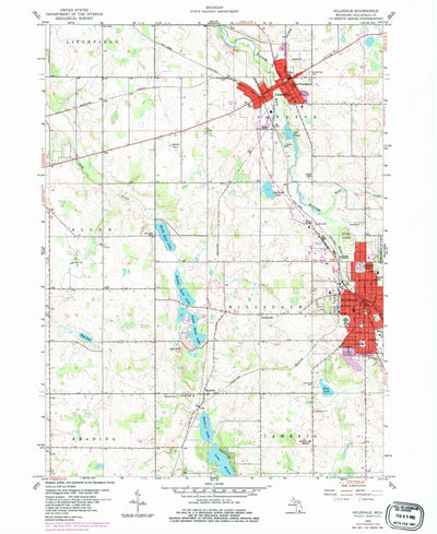 United States Geological Survey Hillsdale, MI (1959, 24000-Scale) digital map