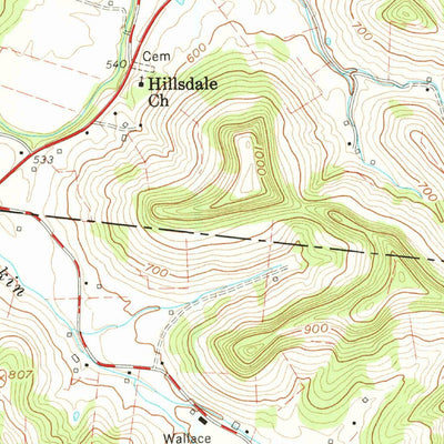United States Geological Survey Hillsdale, TN (1959, 24000-Scale) digital map