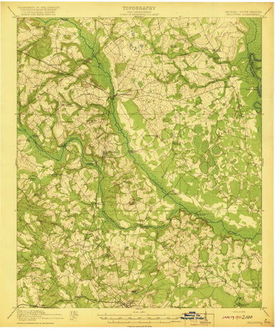 United States Geological Survey Hilltonia, GA-SC (1920, 62500-Scale) digital map