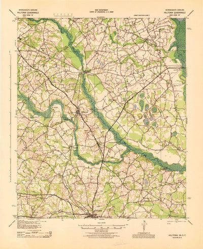 United States Geological Survey Hilltonia, GA-SC (1943, 62500-Scale) digital map