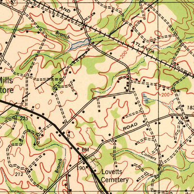 United States Geological Survey Hilltonia, GA-SC (1943, 62500-Scale) digital map