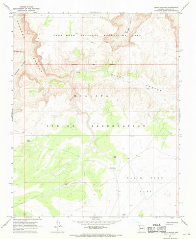 United States Geological Survey Hindu Canyon, AZ (1967, 24000-Scale) digital map