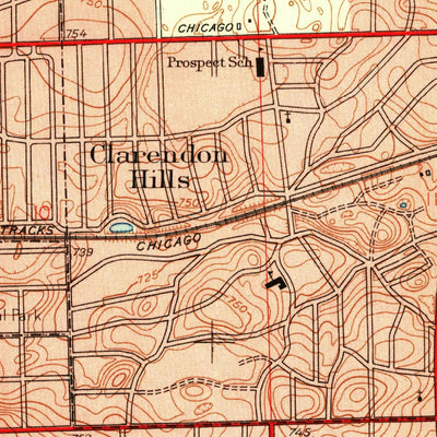 United States Geological Survey Hinsdale, IL (1953, 24000-Scale) digital map