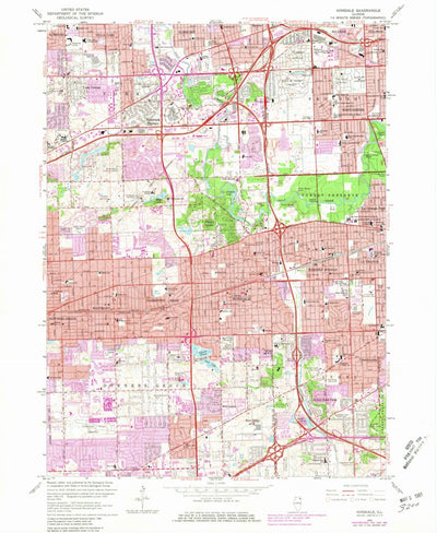 United States Geological Survey Hinsdale, IL (1963, 24000-Scale) digital map