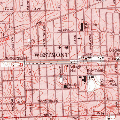 United States Geological Survey Hinsdale, IL (1993, 24000-Scale) digital map