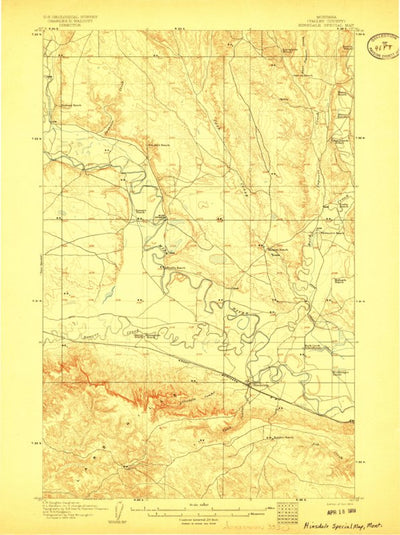 United States Geological Survey Hinsdale Special, MT (1906, 62500-Scale) digital map