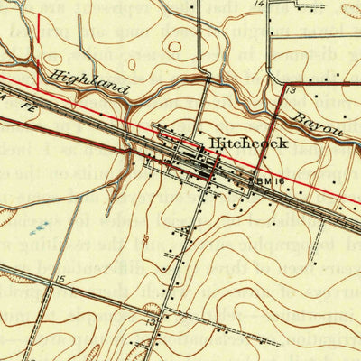 United States Geological Survey Hitchcock, TX (1932, 31680-Scale) digital map