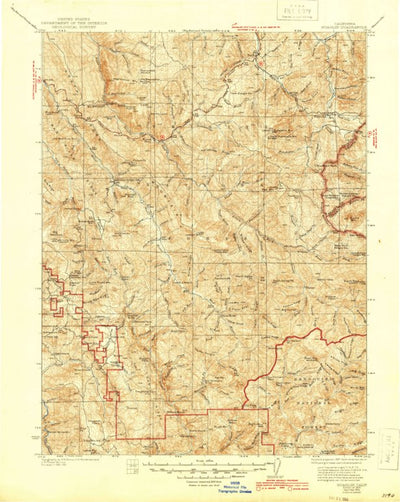 United States Geological Survey Hoaglin, CA (1935, 125000-Scale) digital map