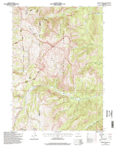 United States Geological Survey Hoback Peak, WY (1996, 24000-Scale) digital map