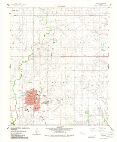 United States Geological Survey Hobart, OK (1984, 24000-Scale) digital map