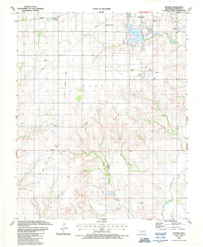 United States Geological Survey Hocker, OK (1987, 24000-Scale) digital map