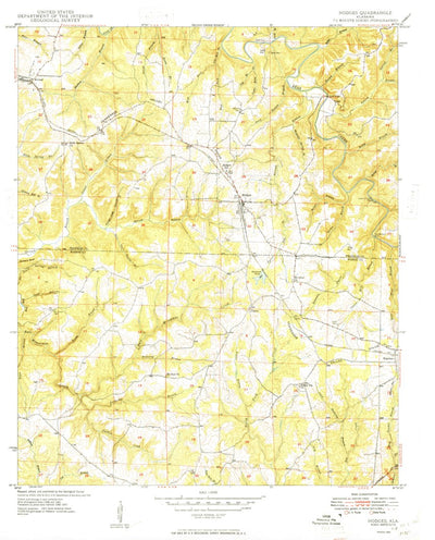 United States Geological Survey Hodges, AL (1949, 24000-Scale) digital map