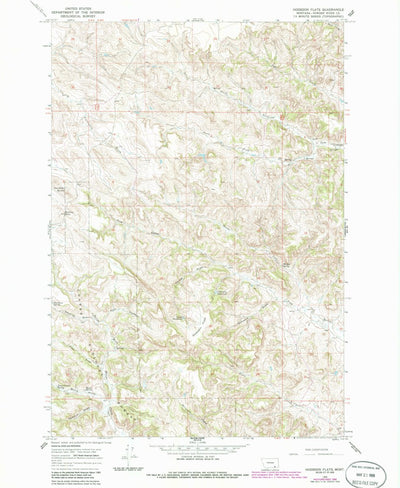 United States Geological Survey Hodsdon Flats, MT (1966, 24000-Scale) digital map