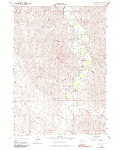 United States Geological Survey Hoe Ranch, WY (1953, 24000-Scale) digital map