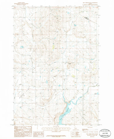 United States Geological Survey Hog Creek Butte, ID (1986, 24000-Scale) digital map